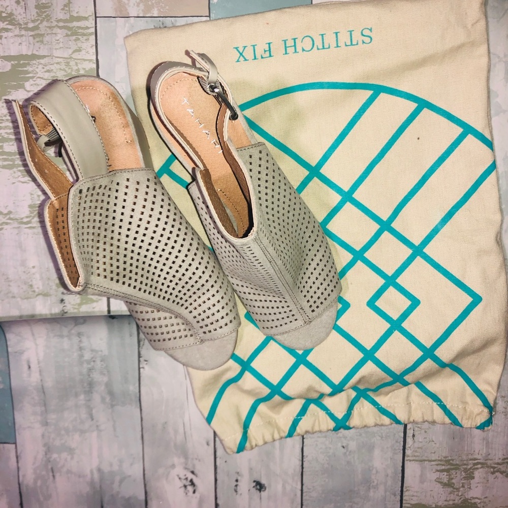 Beige wedges